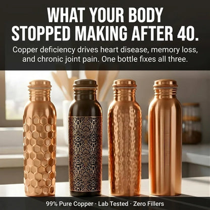 99% Pure Copper Water Bottle